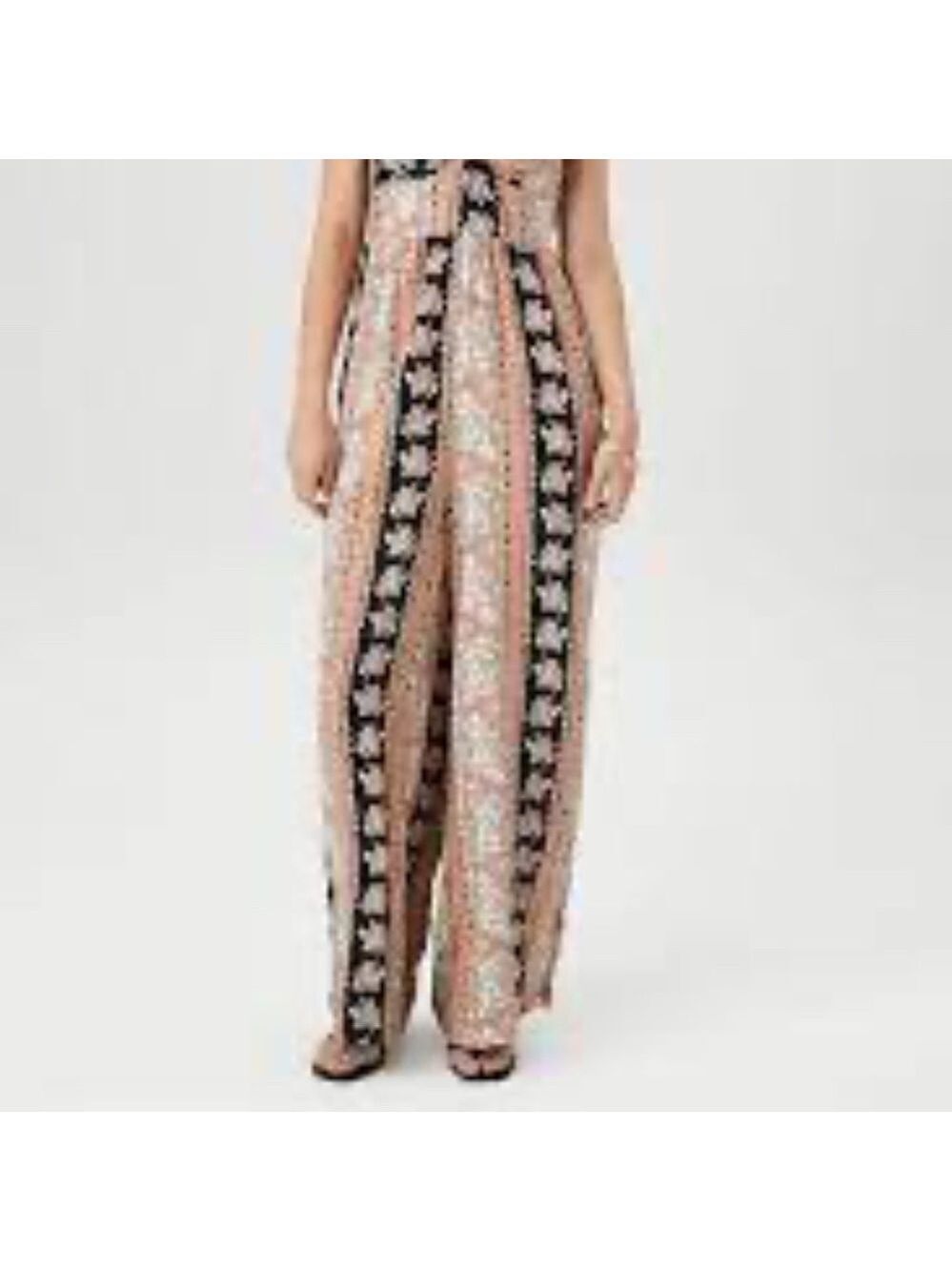Forever 21 Floral Print Palazzo Flutter Short Sleeve Surplice Jumpsuit